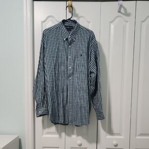 Ralph Lauren Blue and White Checkered Men's Shirt